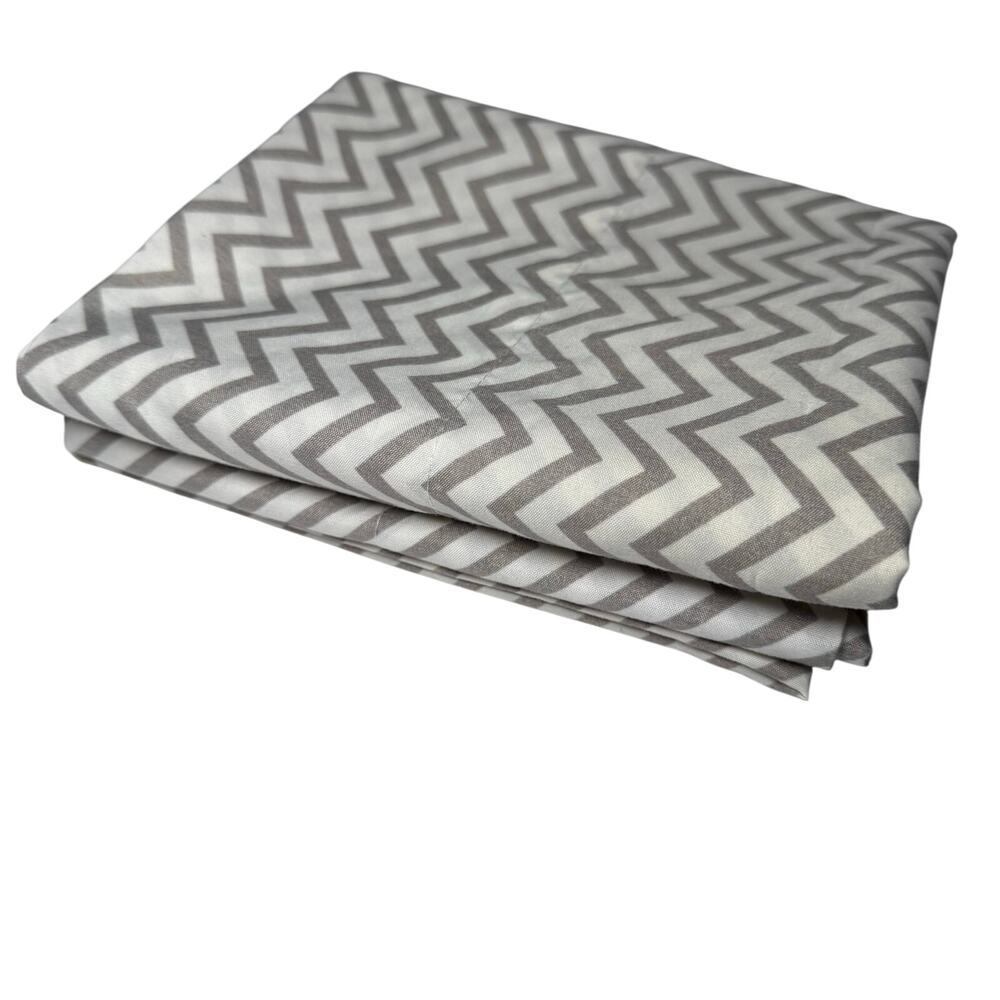 Max Studio Home Chevron Pillow Covers Gray & White, 29”x19.5” Set of 2